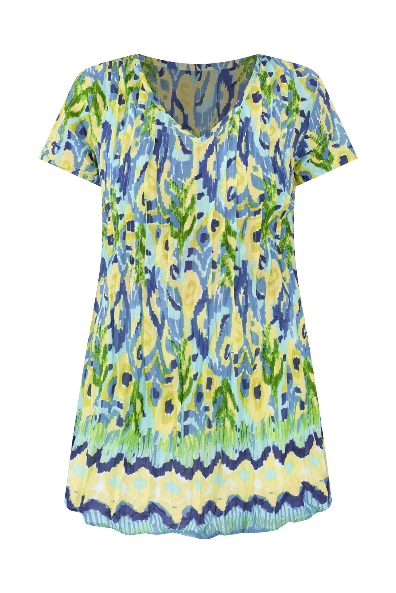 Fia Aqua Garden Crinkle Cotton Top