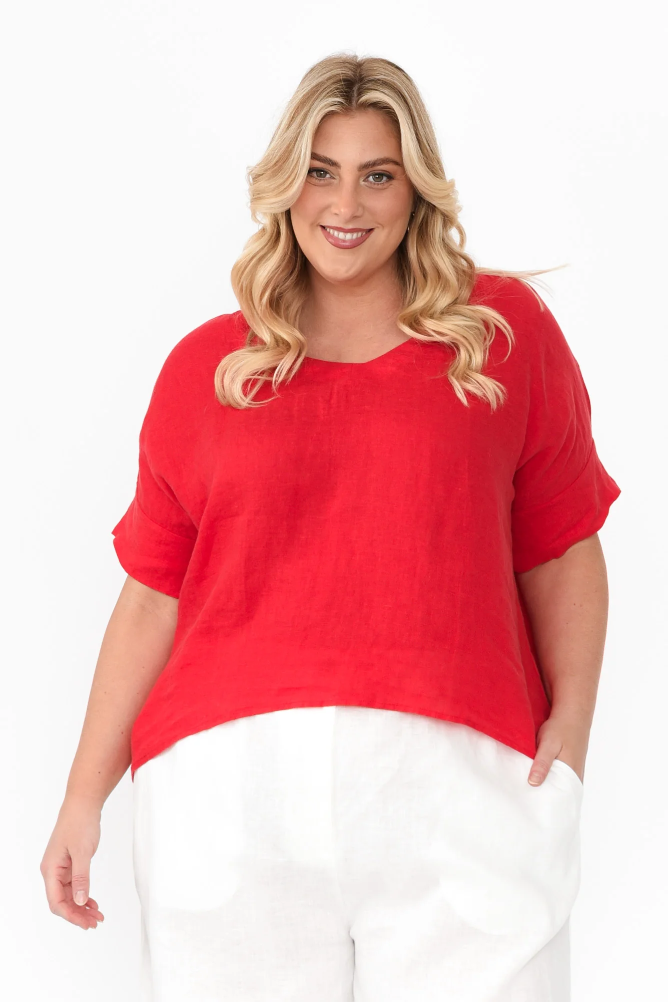 Kiro Red Linen Top