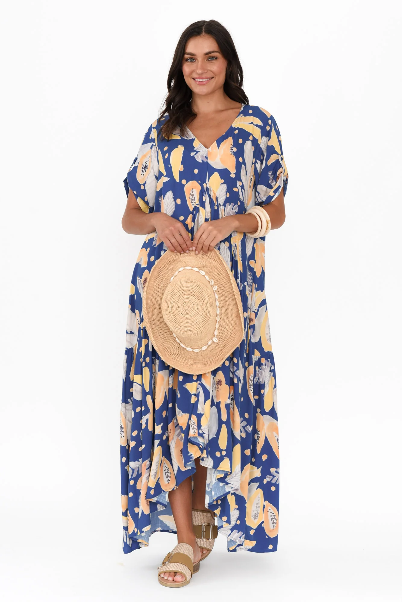 Blue Fruity Peak Maxi Dress