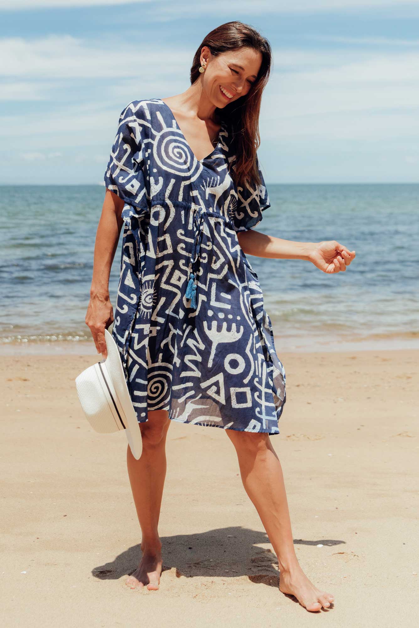 Isabel Blue Geo Cotton Kaftan