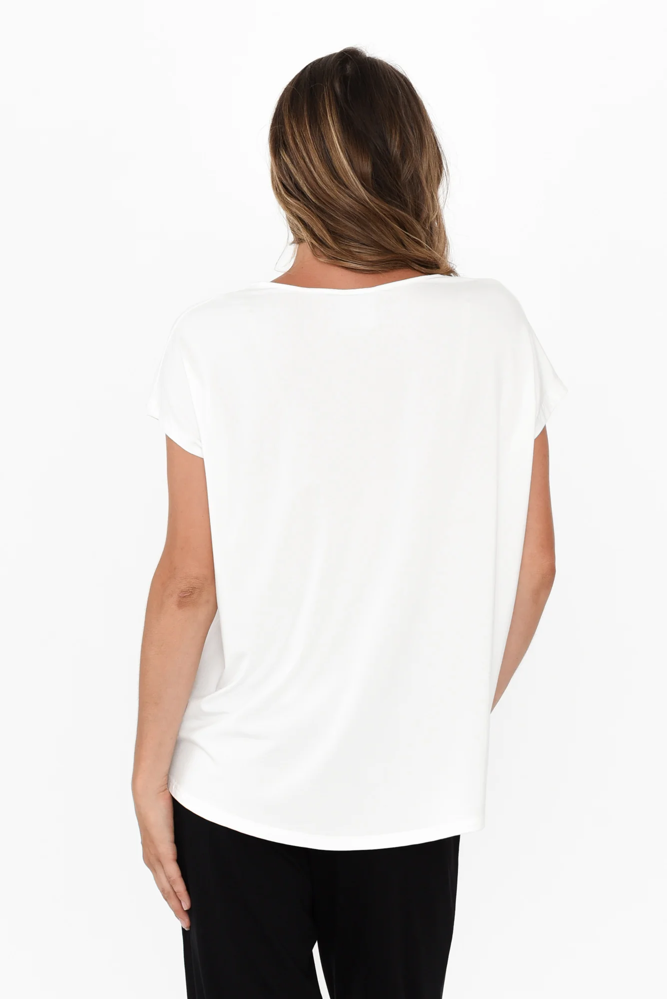 Jenner White V Neck Tee