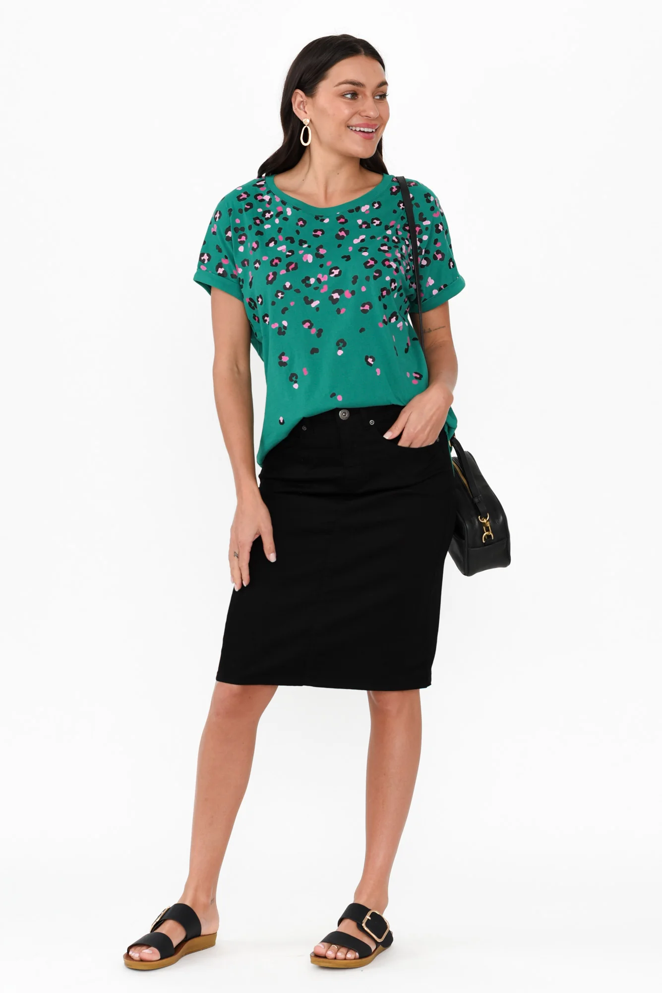 Hailey Green Animal Cotton Tee