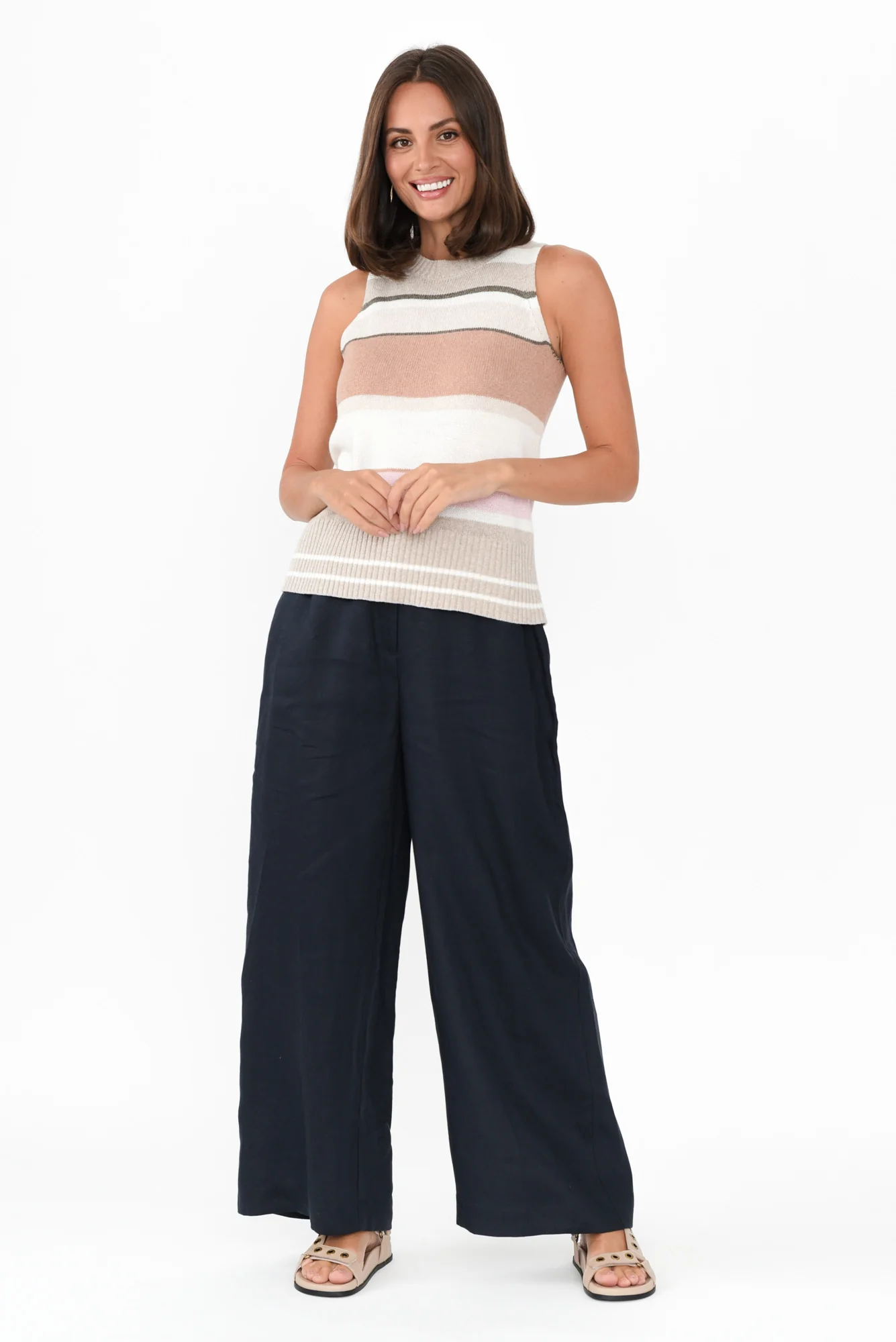 Estel Pink Splice Knit Tank