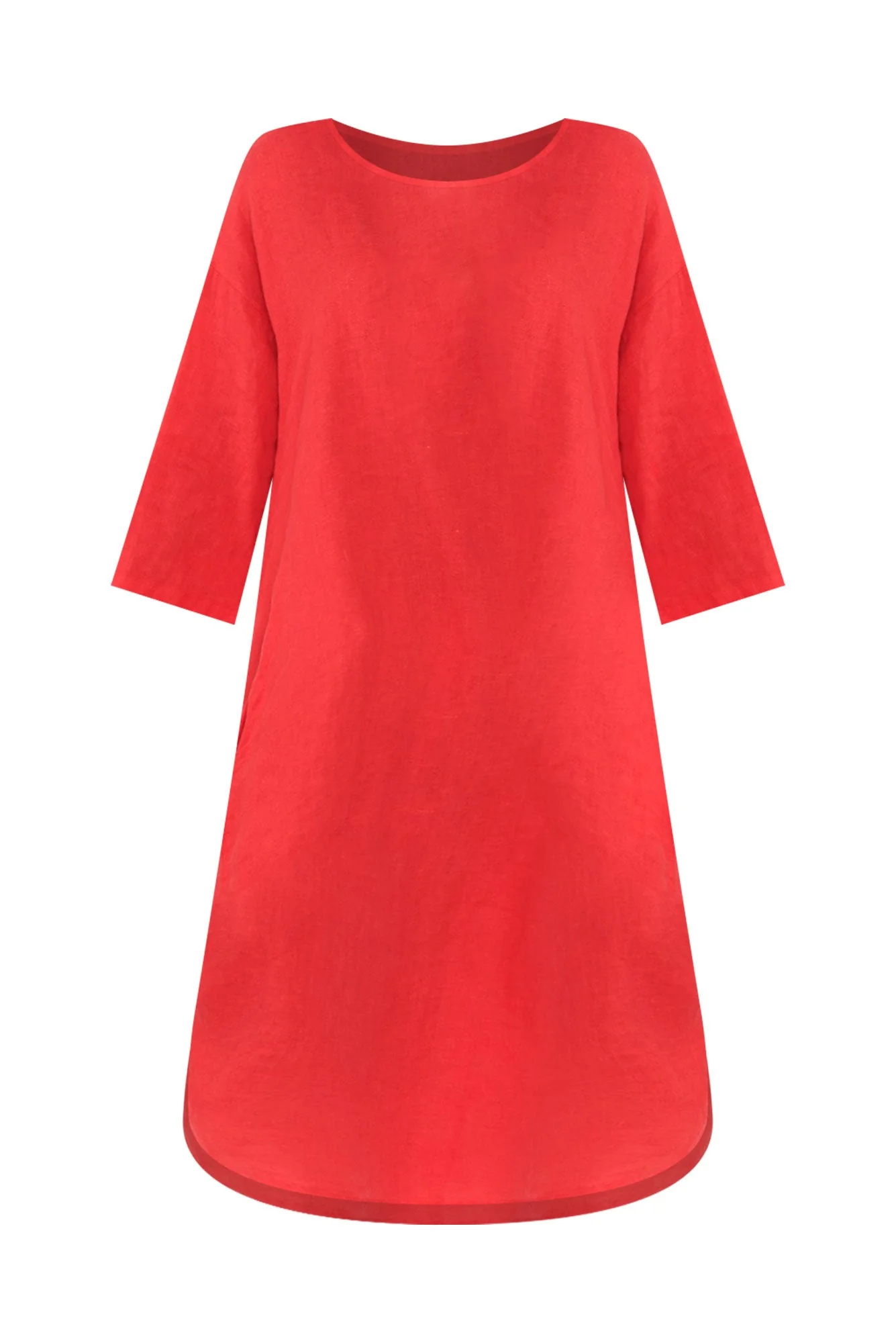 Kana Red Linen Dress