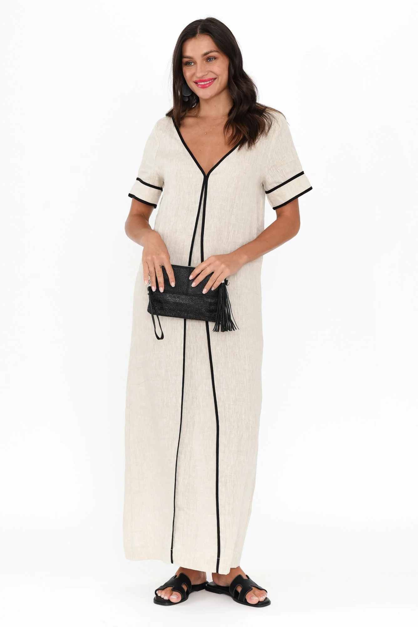 Juniper Natural Contrast Linen Dress