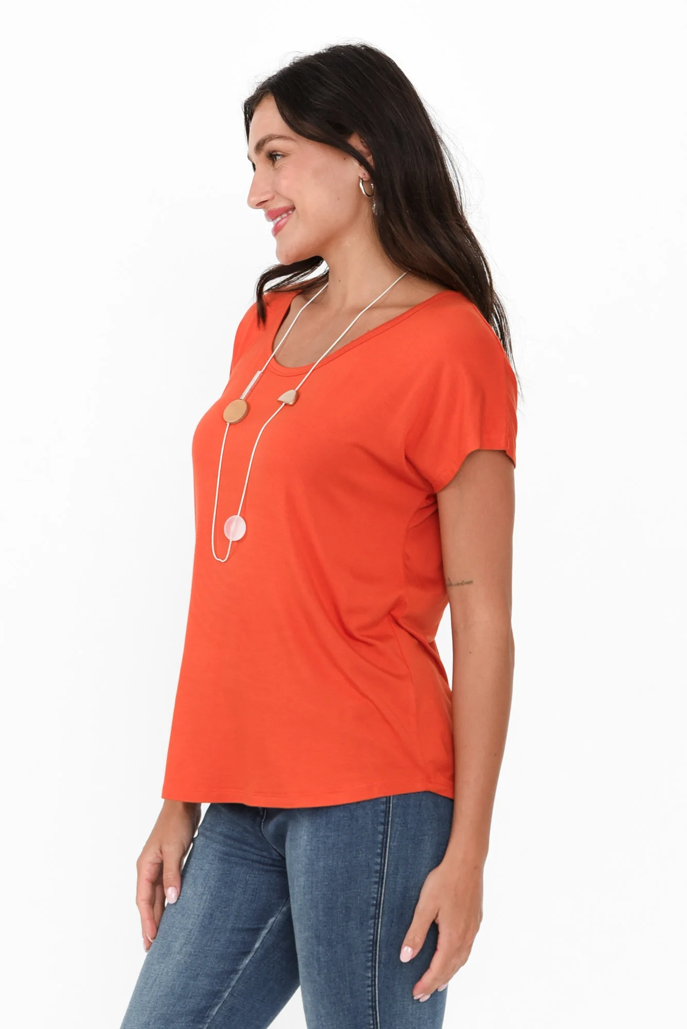 Eadie Burnt Orange Bamboo Top