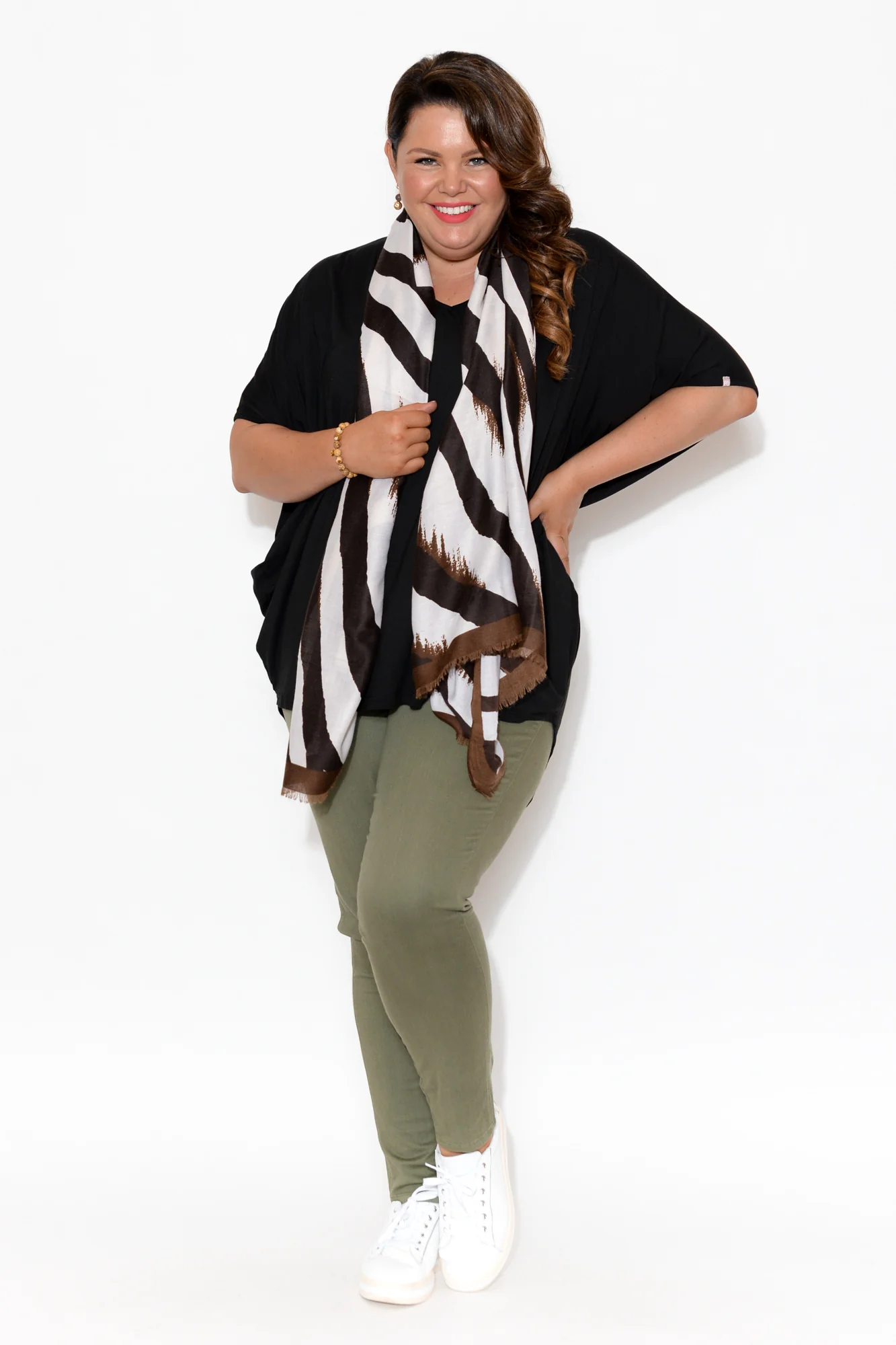 Emory Black Bamboo Hi Lo Batwing Top