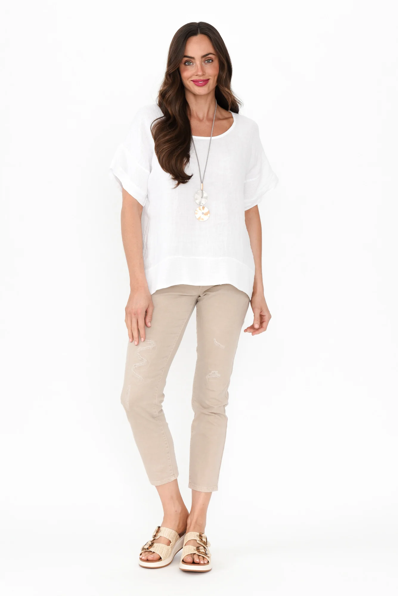 Kaya White Linen Top
