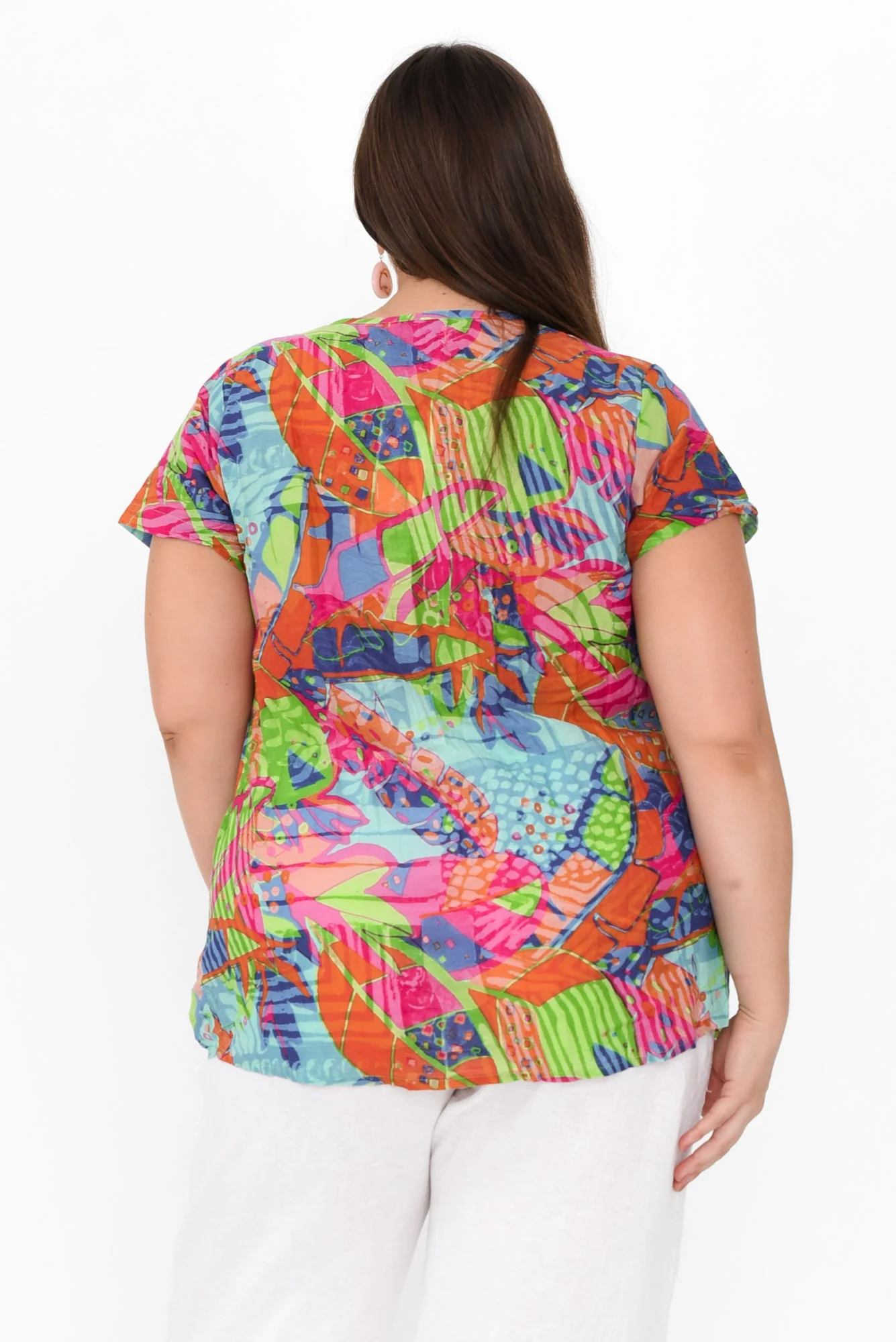 Fia Sky Tropical Crinkle Cotton Top
