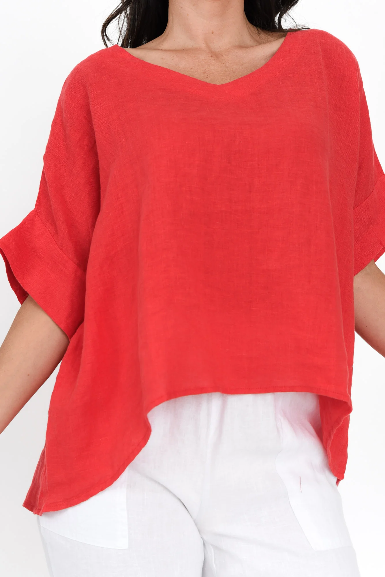 Kiro Red Linen Top