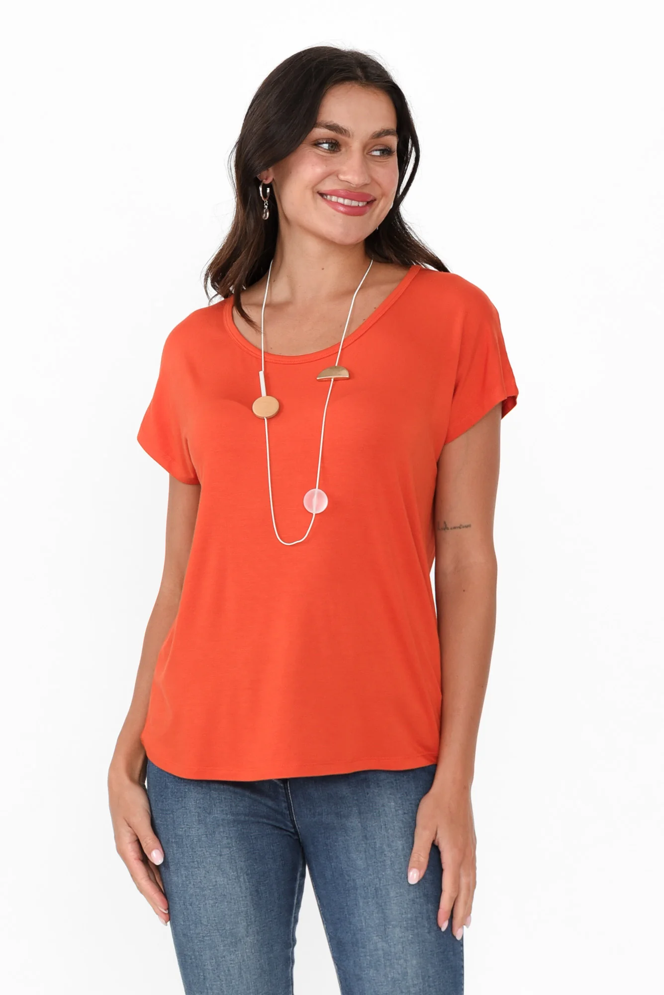 Eadie Burnt Orange Bamboo Top