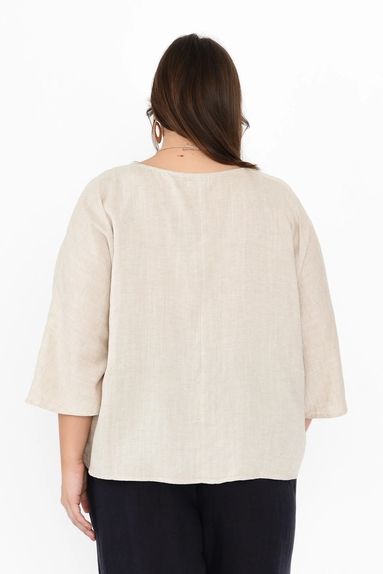 Johanna Beige Linen Blend Top