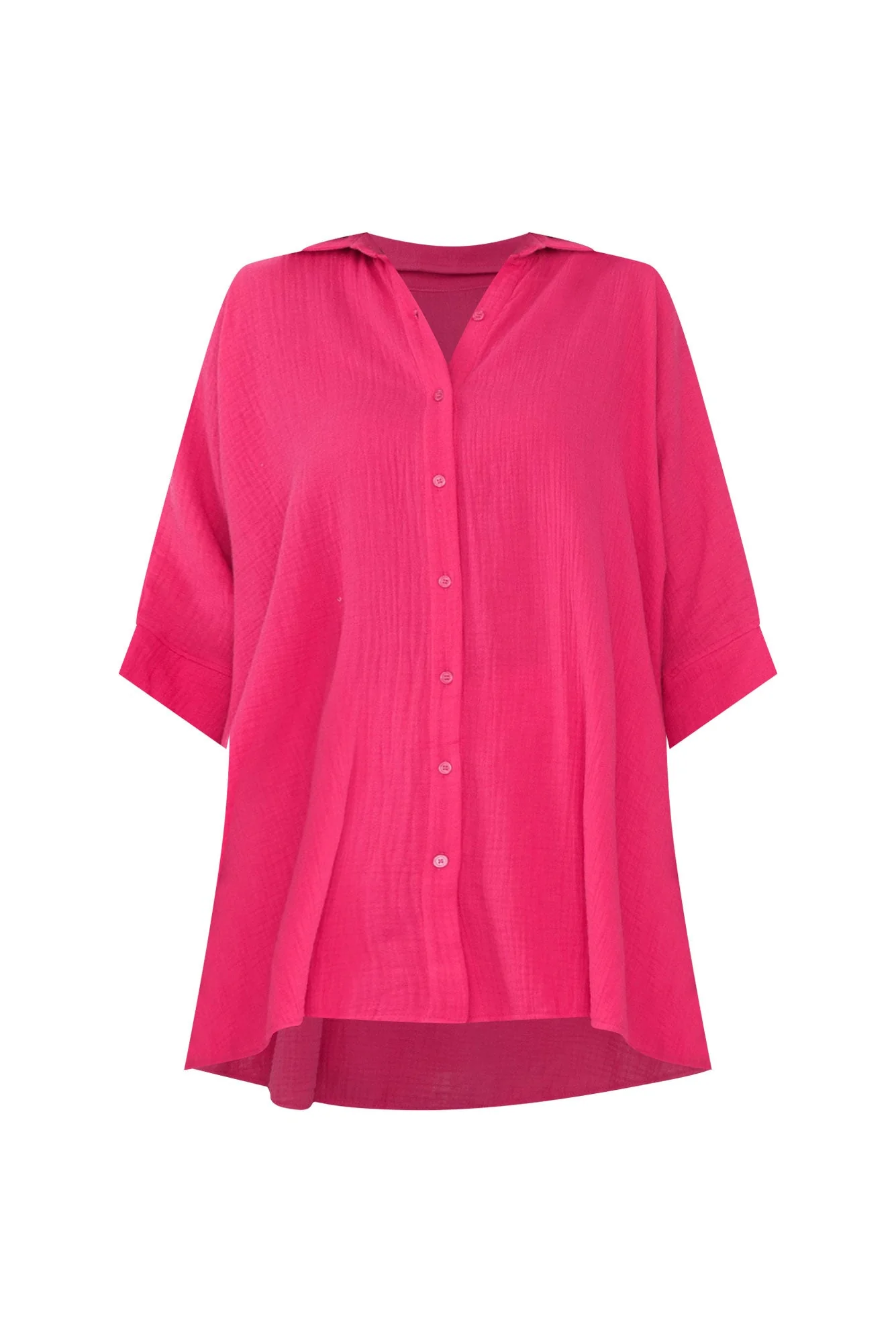 Calia Fuchsia Cotton Cheesecloth Shirt