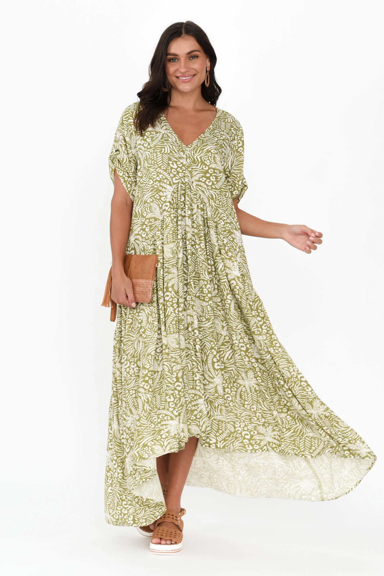 Green Palm Peak Maxi Dress