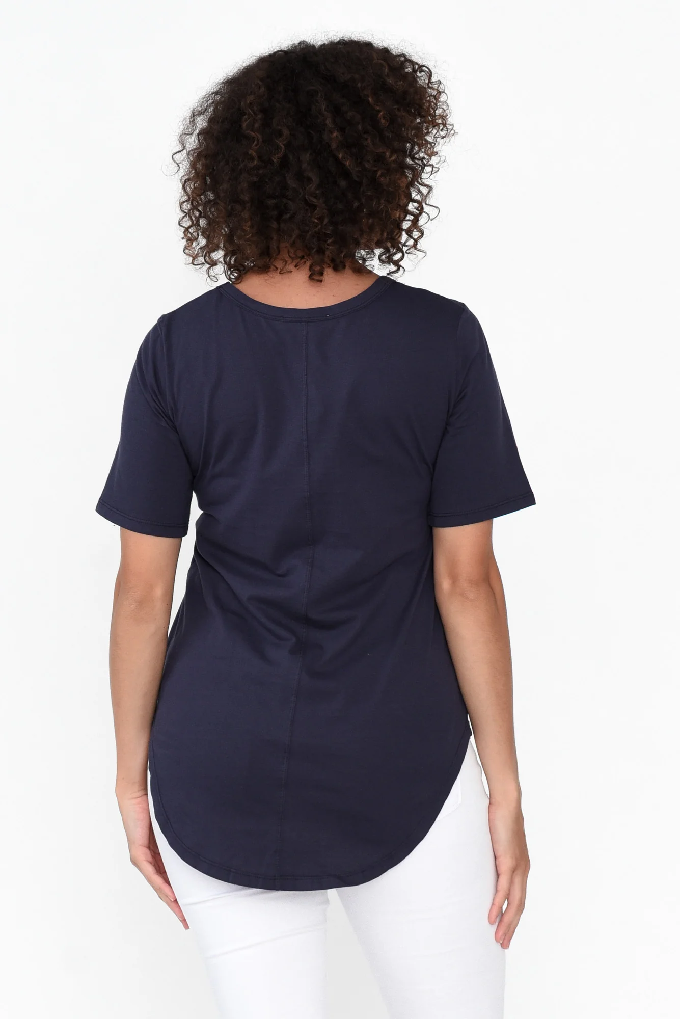 Ariana Navy Cotton Tee