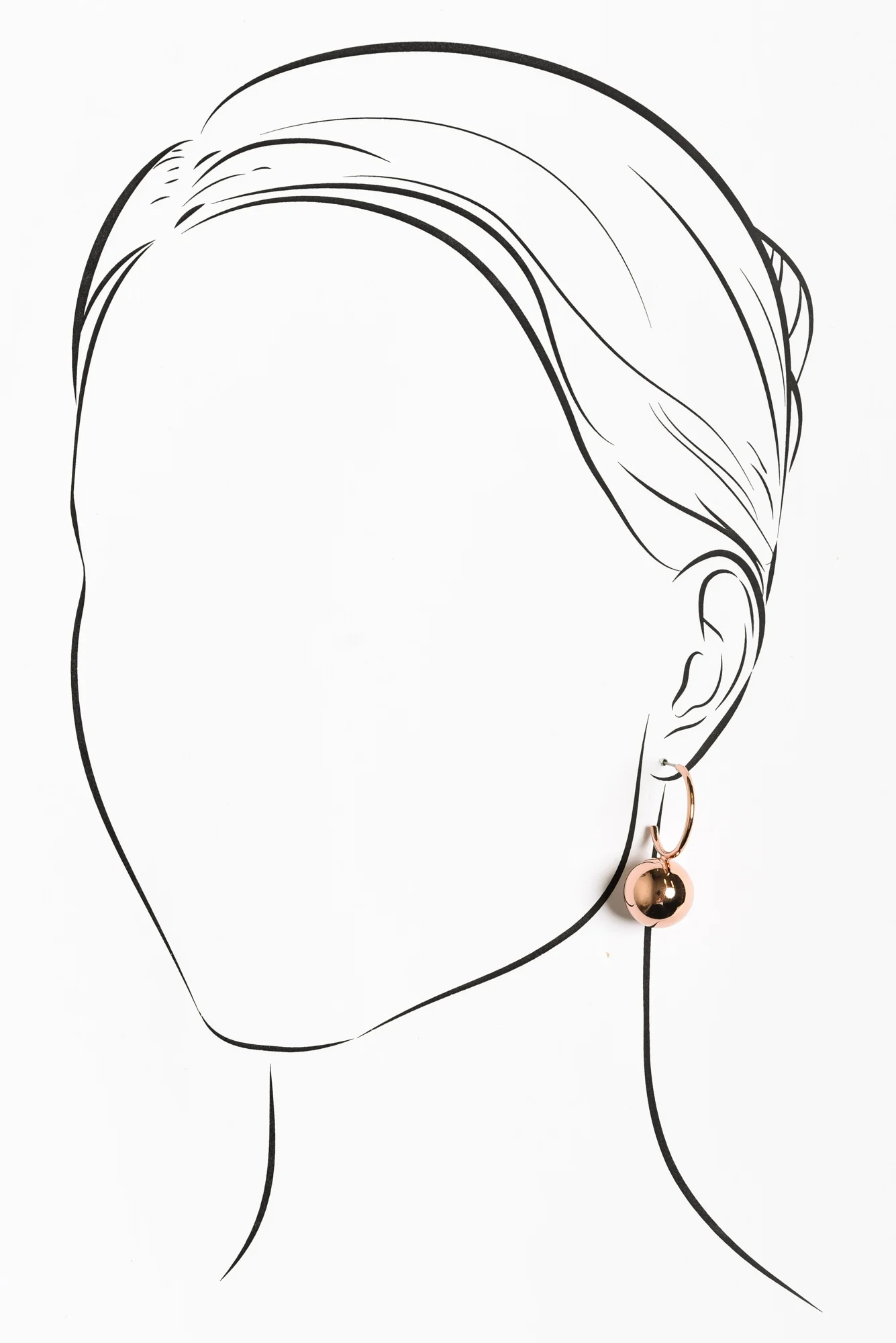 Cleo Rose Gold Ball Hoop Earrings