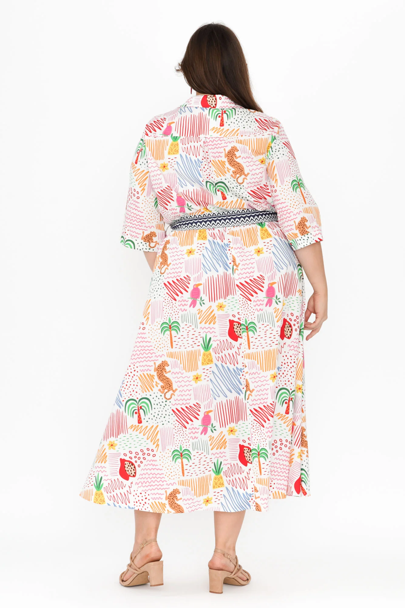 Grace Pink Jungle Cotton Poplin Dress
