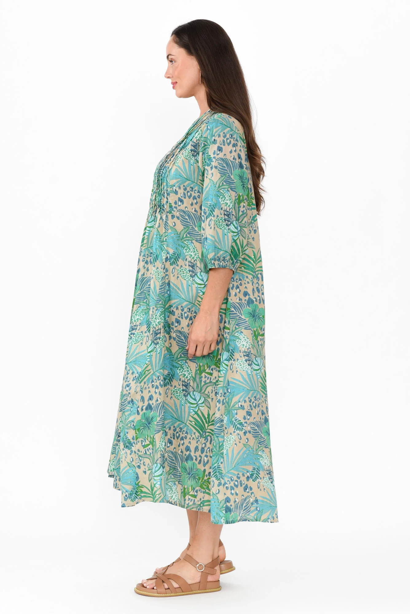 Fria Blue Jungle Cotton Dress