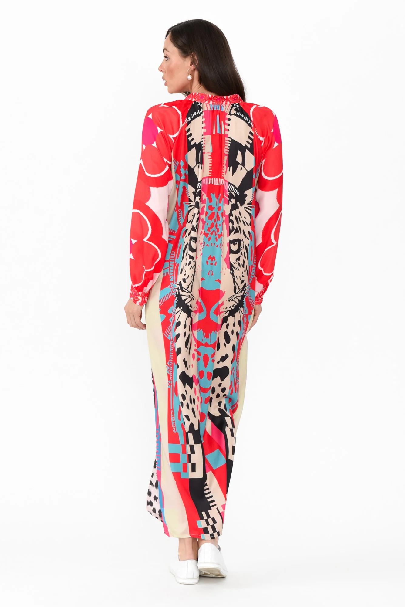 Maeva Red Leopard Shirt Dress