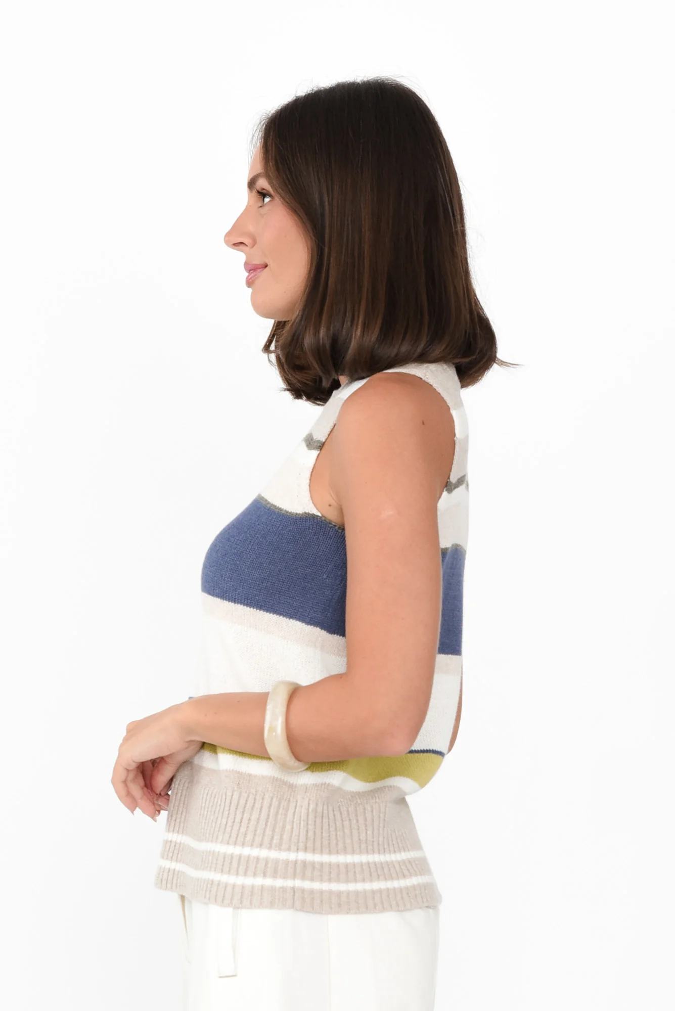 Estel Blue Splice Knit Tank