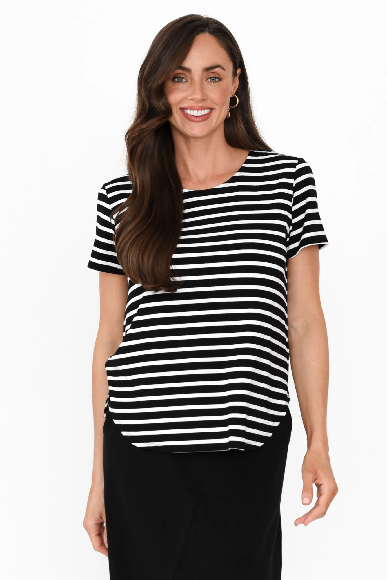 Janis Black Stripe Bamboo Tee