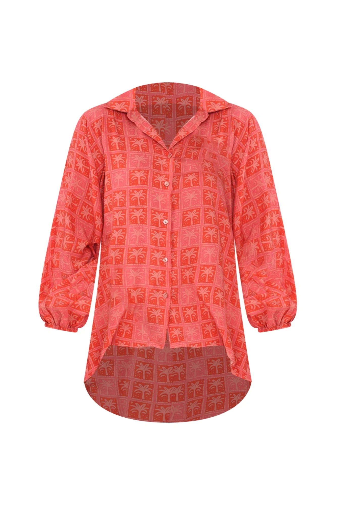 Clifton Pink Palm Collared Shirt