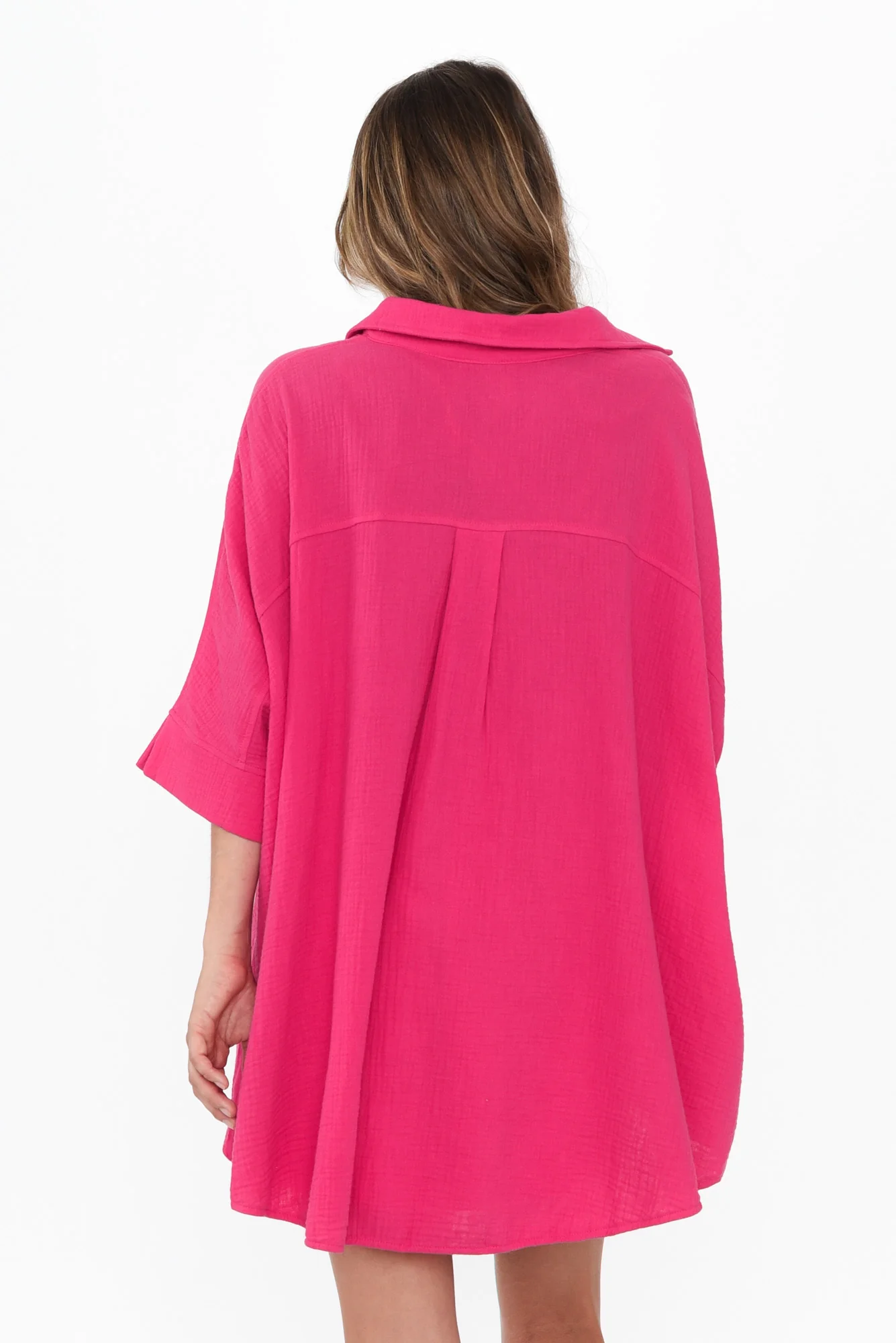 Calia Fuchsia Cotton Cheesecloth Shirt