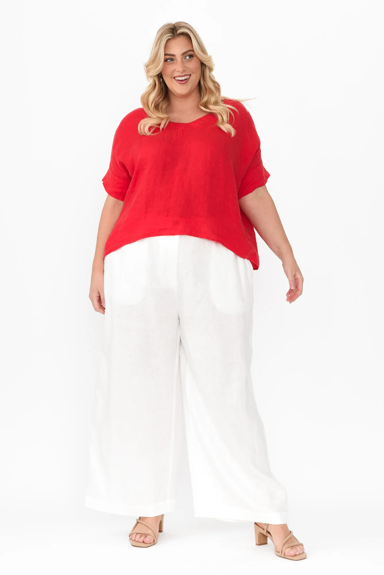 Kiro Red Linen Top