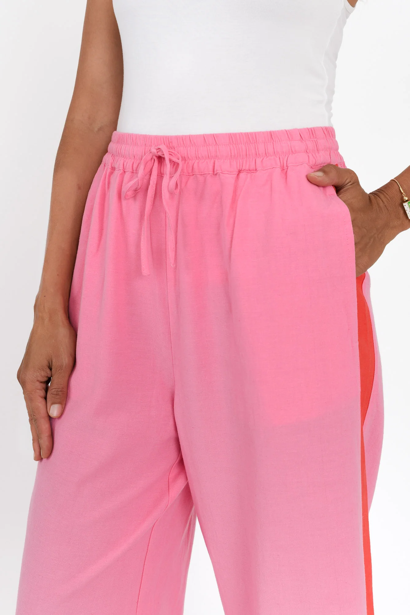 Francis Pink Stripe Drawstring Pants
