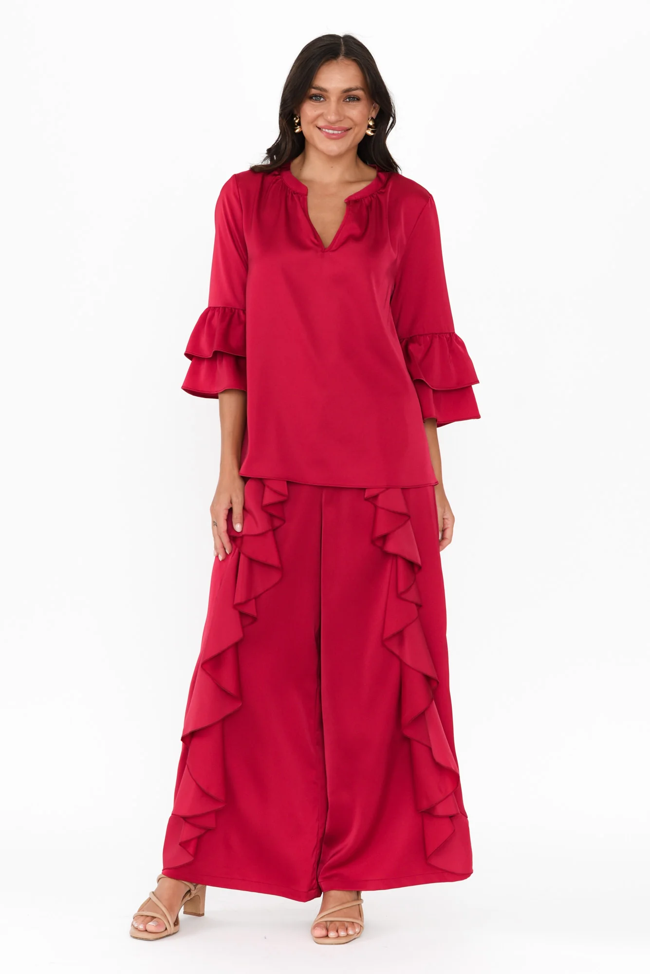 Dancer Red Frill Top