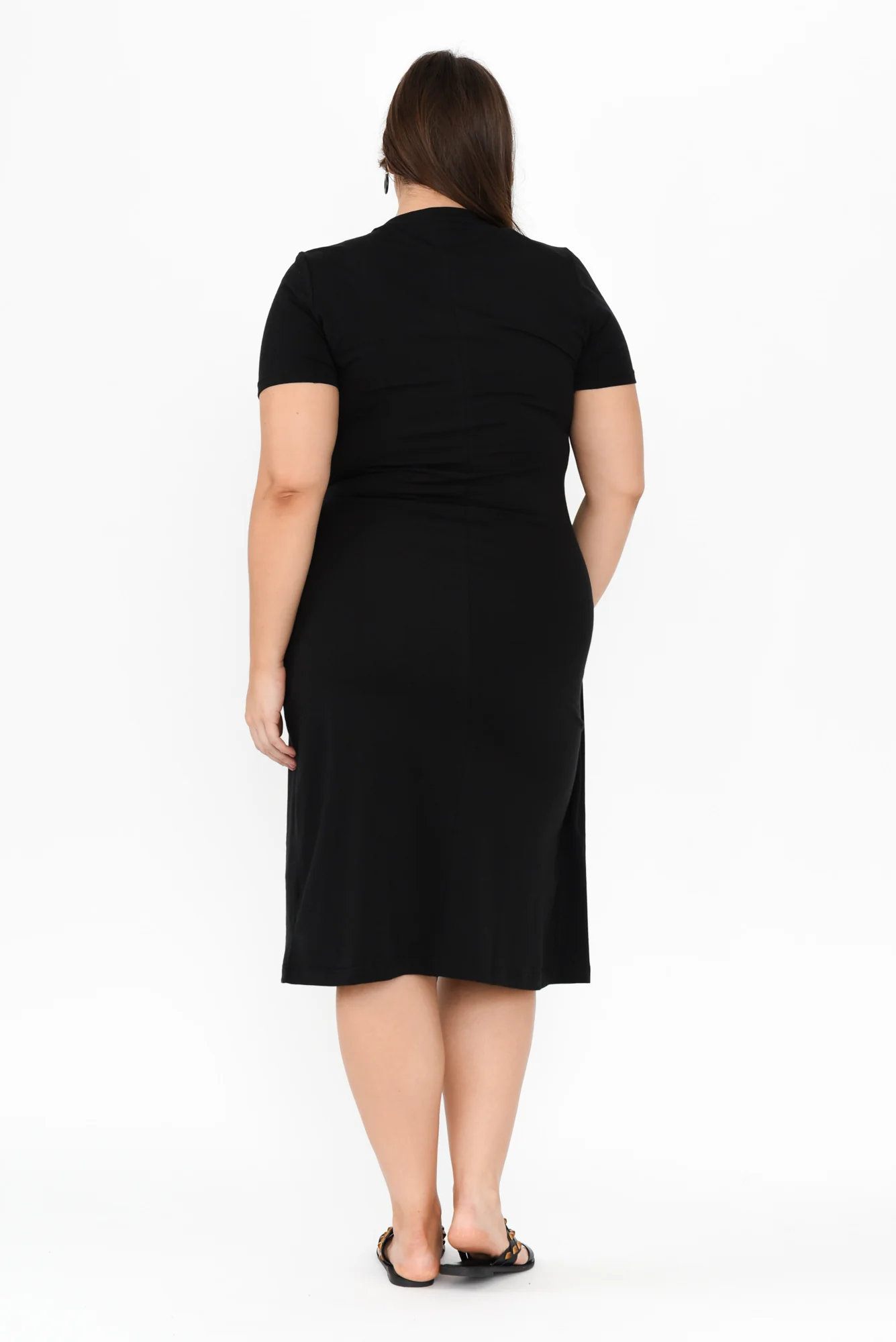 Georgie Black Wrap Cotton Tee Dress