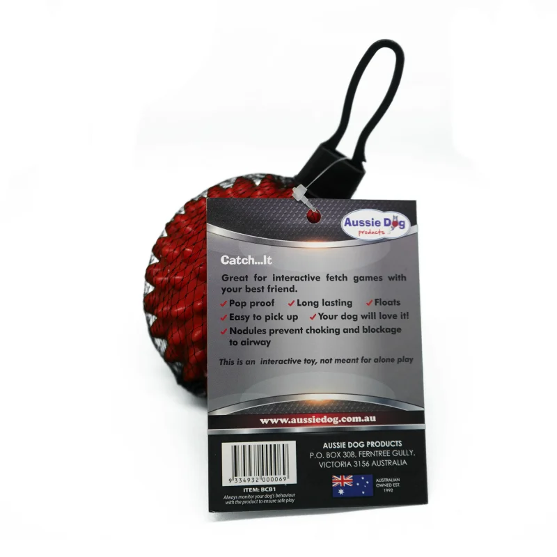 Aussie Dog Catch Ball – Durable Red Fetch Toy for Dogs