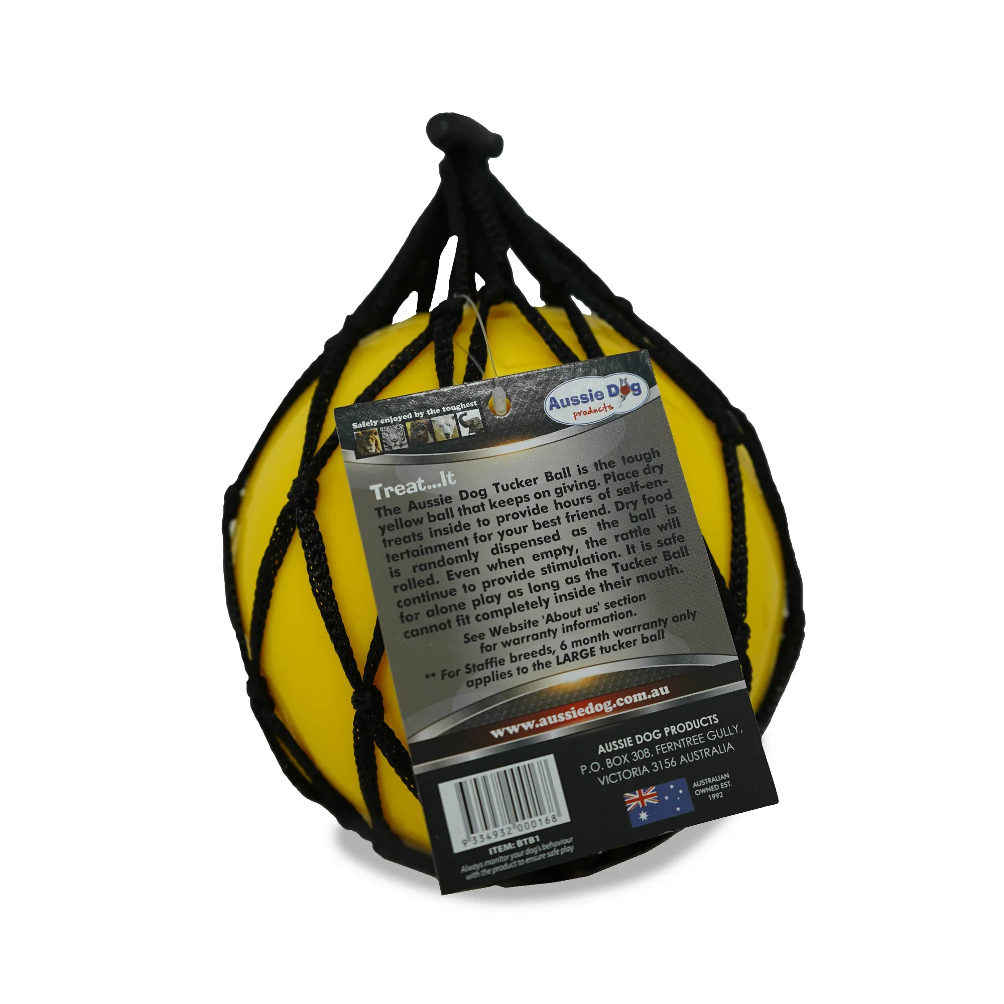 Aussie Dog Tucker Ball Medium – Durable Treat Dispensing Toy