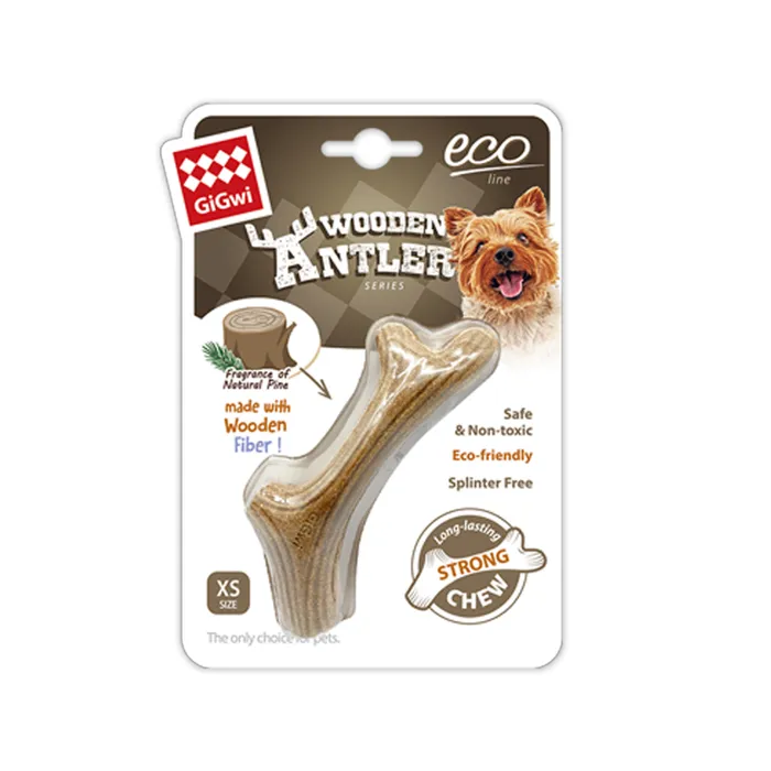 Wooden Antler Chew Toy – Eco Pine & Food‑Grade PP