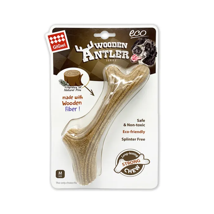 Wooden Antler Chew Toy – Eco Pine & Food‑Grade PP