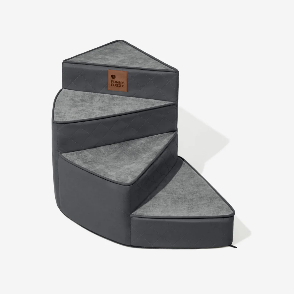 Luxe Water-repellent Faux Leather Removable Spiral Pet Stairs - StepEase