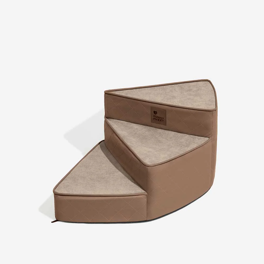 Luxe Water-repellent Faux Leather Removable Spiral Pet Stairs - StepEase