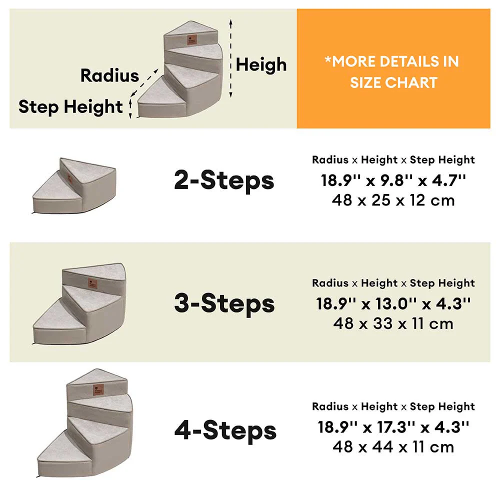 Luxe Water-repellent Faux Leather Removable Spiral Pet Stairs - StepEase