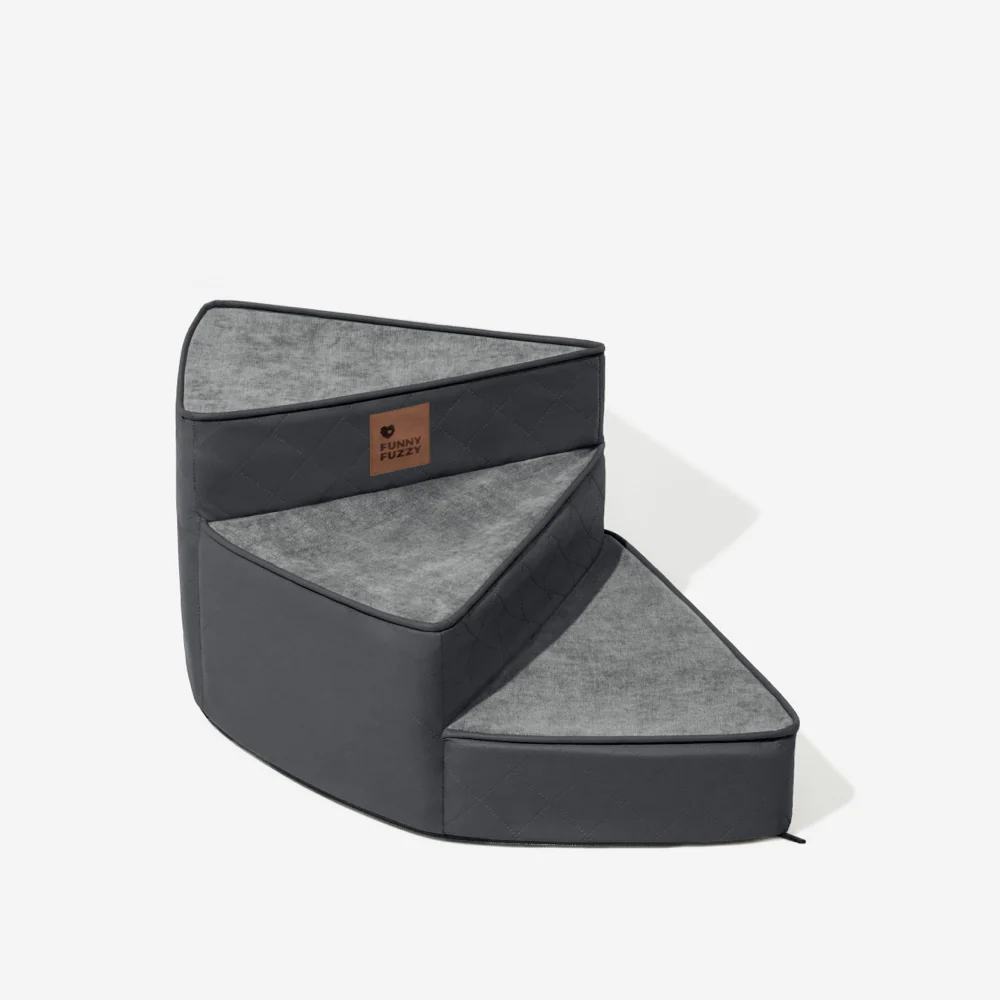 Luxe Water-repellent Faux Leather Removable Spiral Pet Stairs - StepEase