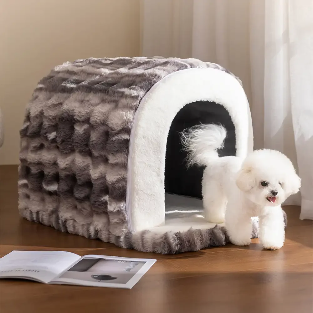 Cave-Style Warm Deep Sleeping Snug Cat Cave Dog House