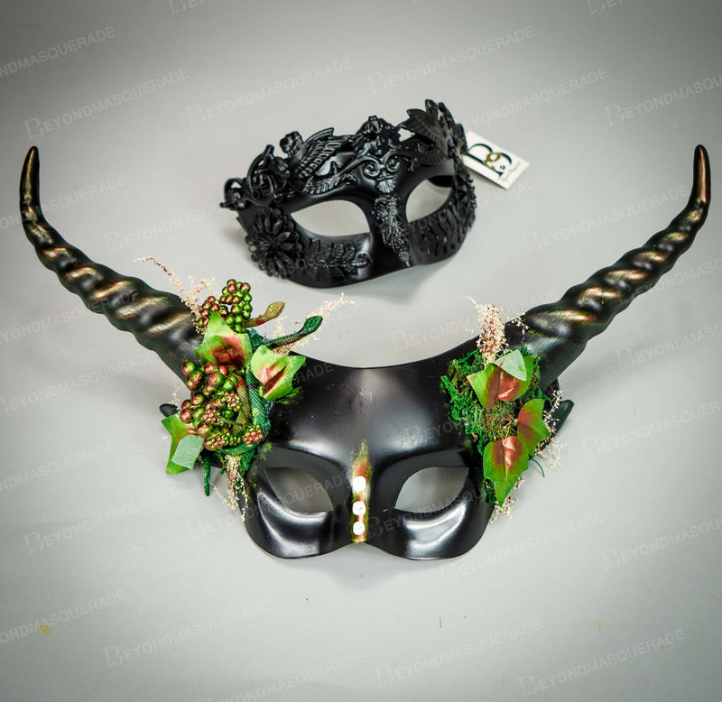 Couples Masquerade Masks Halloween Masquerade Ball Masks Forest Fairy Black